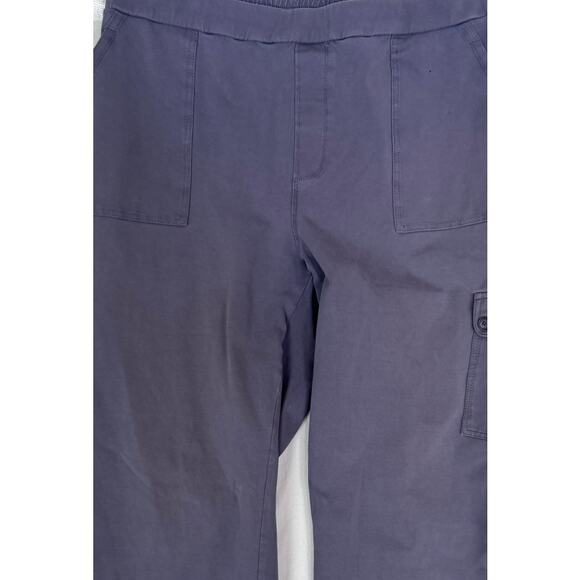 Susan Graver Weekend Gray Pants LT Large Tall Capri - Picture 2 of 8